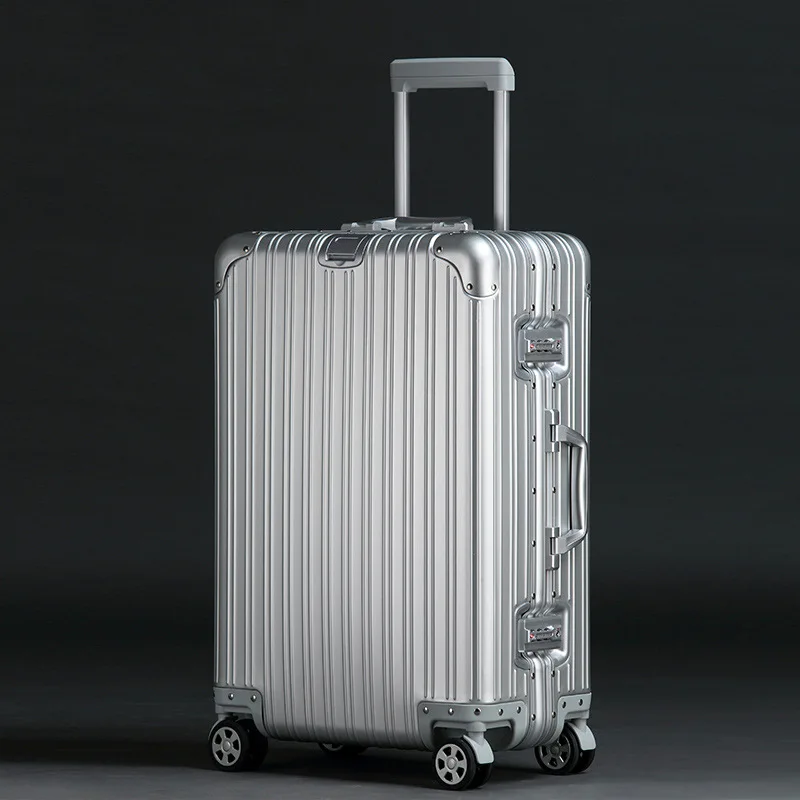 

All aluminum Magnesium Alloy Suitcase Metal Business Trolley Case Suitcase Aluminium Carry on Luggage 20"30" Suitcase Trip Cabin