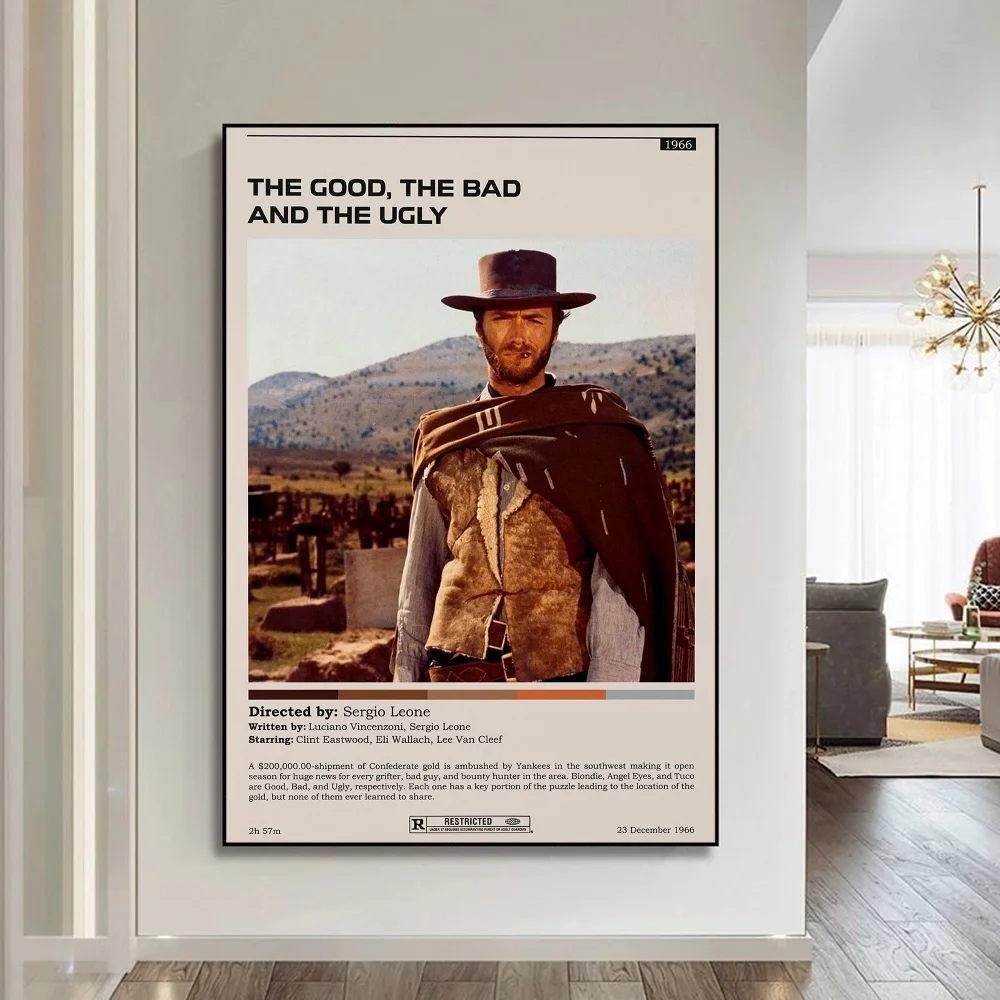 The Good the Bad and the Ugly Movie Classic Movie Posters Vintage Room Bar Cafe Decor Stickers Wall Painting