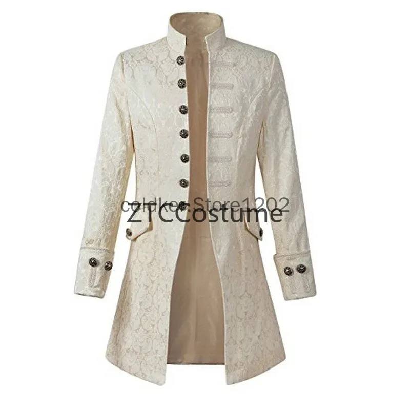 Steampunk Victorian Prince Overcoat Medieval Renaissance Jacket Vintage Edwardian Cosplay Costume for Men Adult Kids view 4