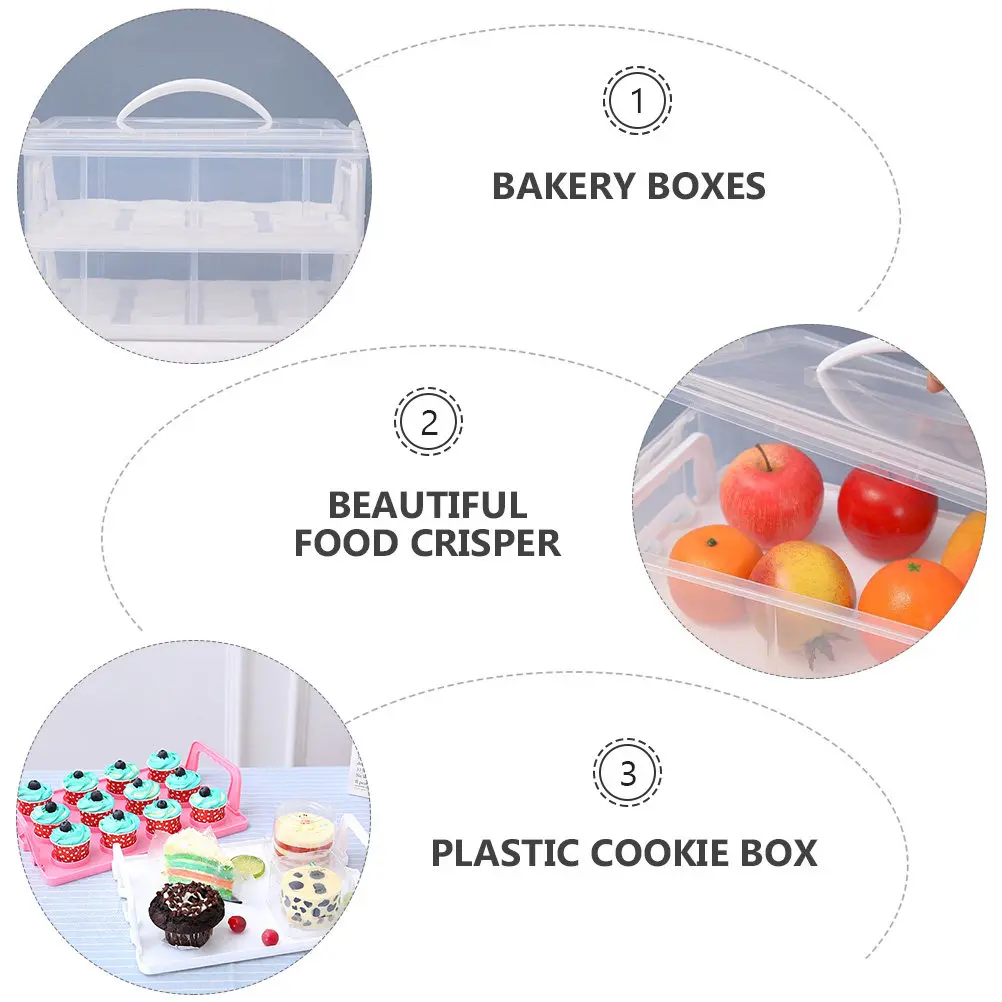 

1 шт. Прозрачная двухслойная коробка для торта, пластиковая упаковка для десертов, для домашней выпечки, вечеринок, хранения продуктов и тортов