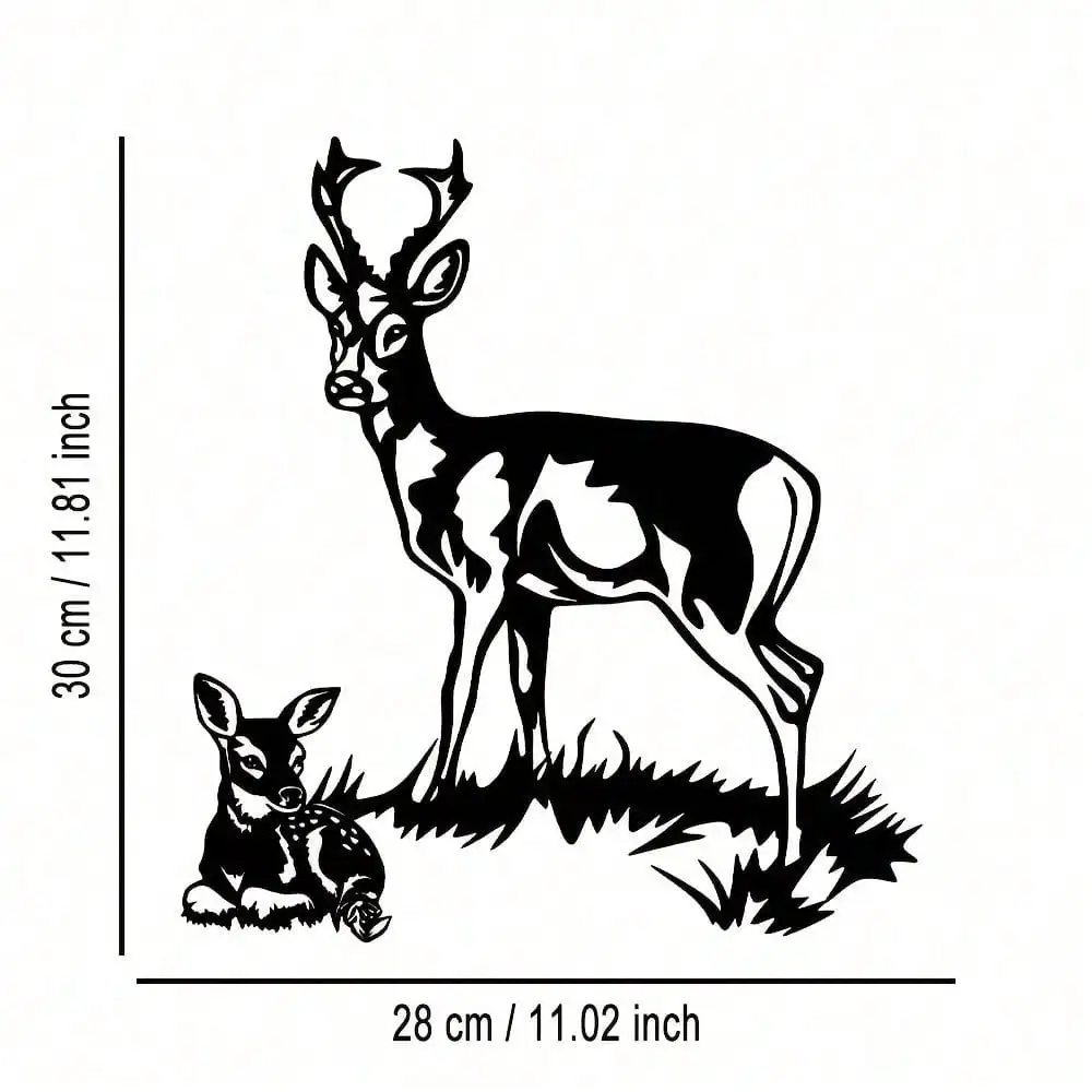 CIFbuy Iron Wall Art Metal Deer Decor Abstract Minimalist Nature Scene Removable Reusable Home Office Living Room Bedroom Patio