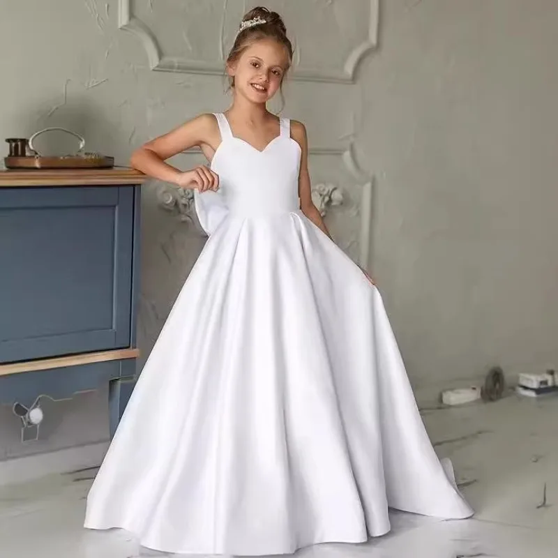 Kids Girls Princess Wedding Flower Girl Dress Birthday Party Pageant Gown Piano Performance Host Evening Reception Formal Wear