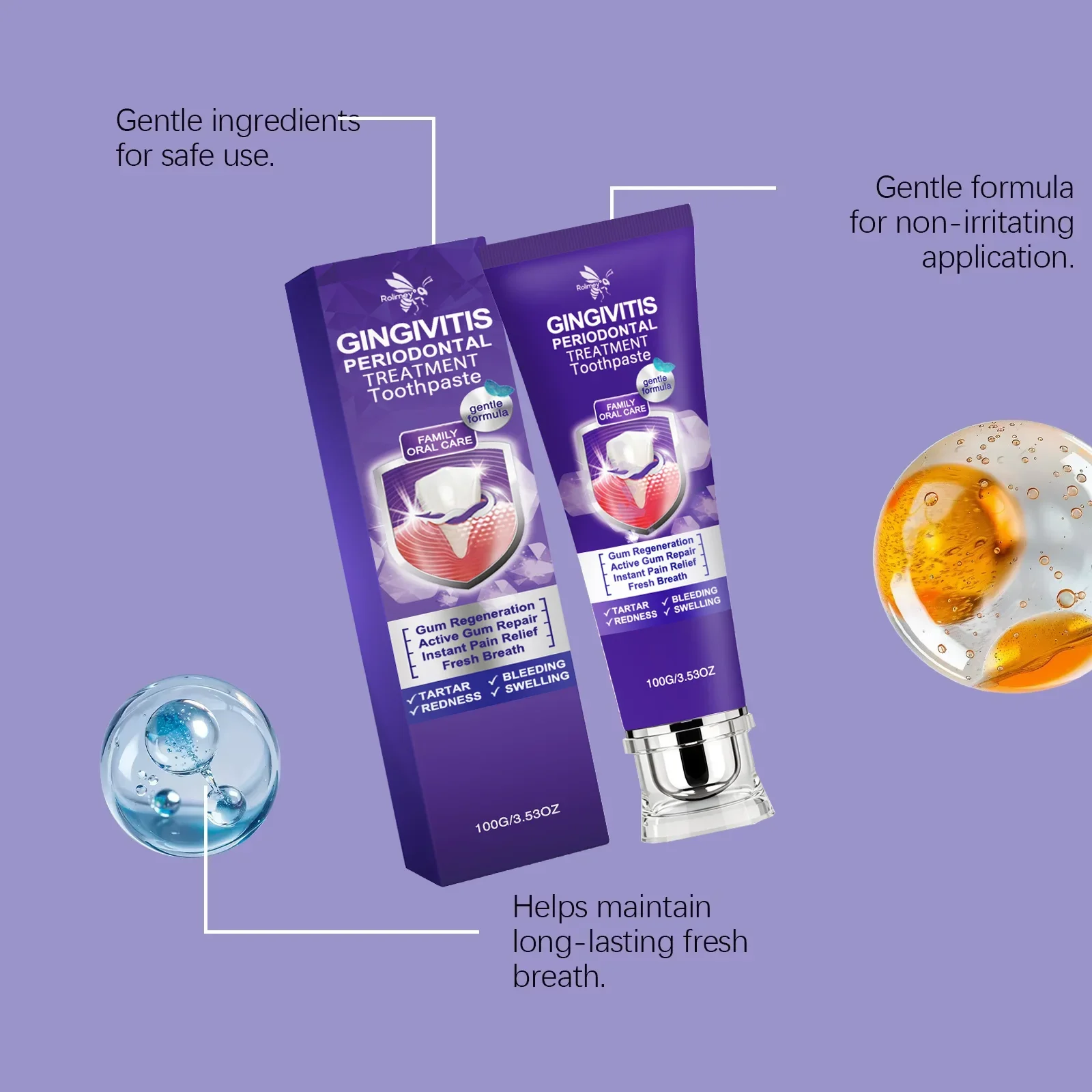 Gum Repair Toothpaste Alleviate Gum Swelling Pain Gentle Cleansing Remove Oral Odor Relieve Tooth Damage Brightening Toothpaste