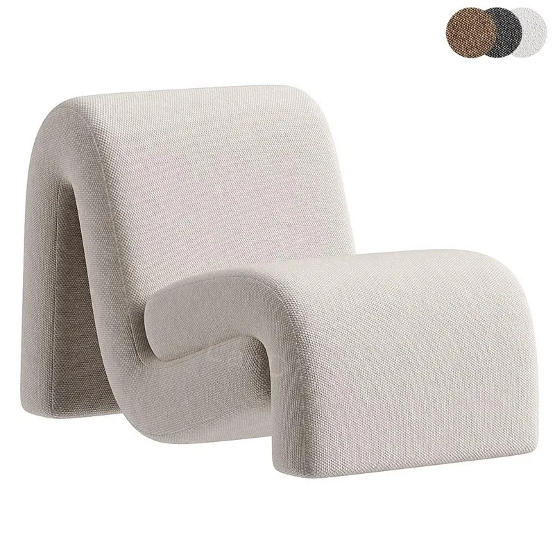 Water ripple light luxury curved fabric designer cut out sofa combination