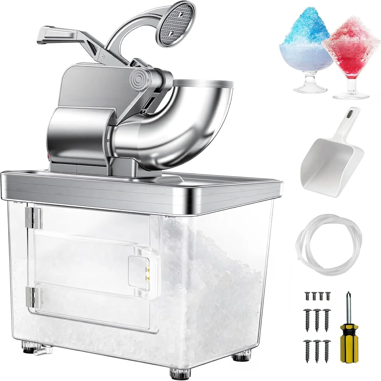 

Snow Cone Machine 661 Lbs H Commercial Shaved Ice Machine with 34L Large Capacity 300W Electric Ice Shaver with Dual Blades
