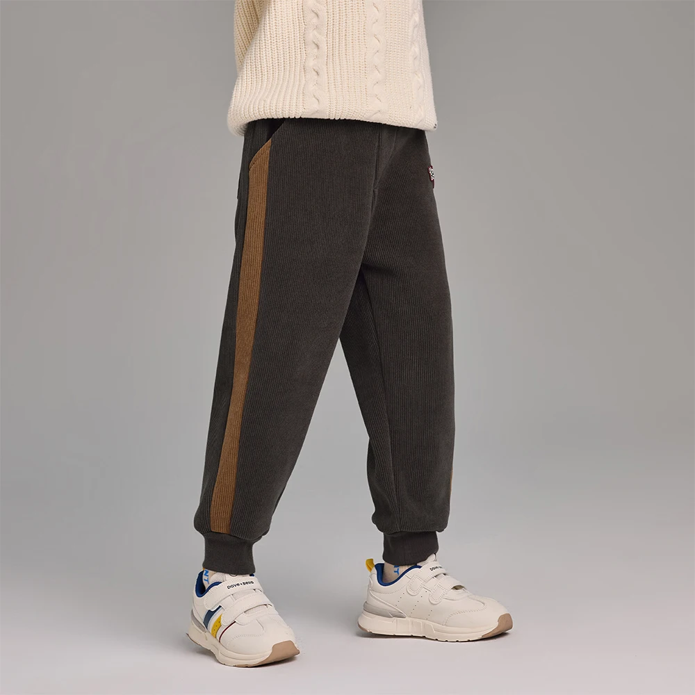 Dave Bella Children's Cargo Knitted Pants Winter Autumn Velvet Thicken Boys Cowboy Pants Casual Warm Trousers DK4253800