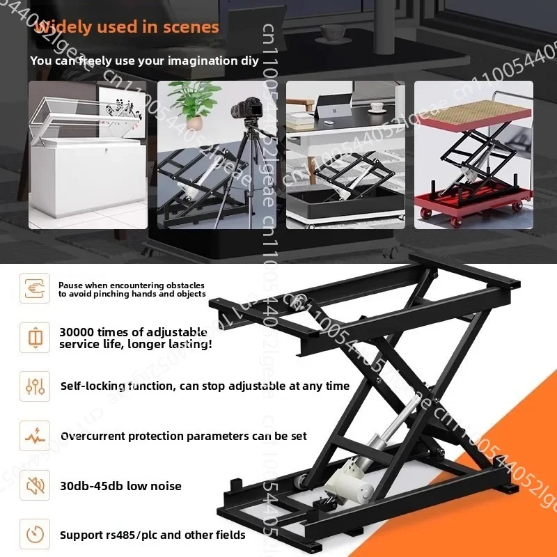 Electric lifting platform coffee table rack support scissor type, single-layer household industrial lift