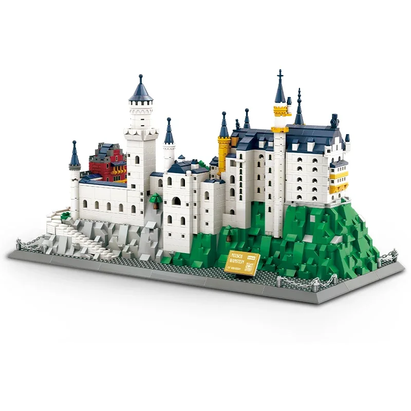 WANGGE city architecture series German Neuschwanstein Castle three-dimensional model difficult to build building block toys