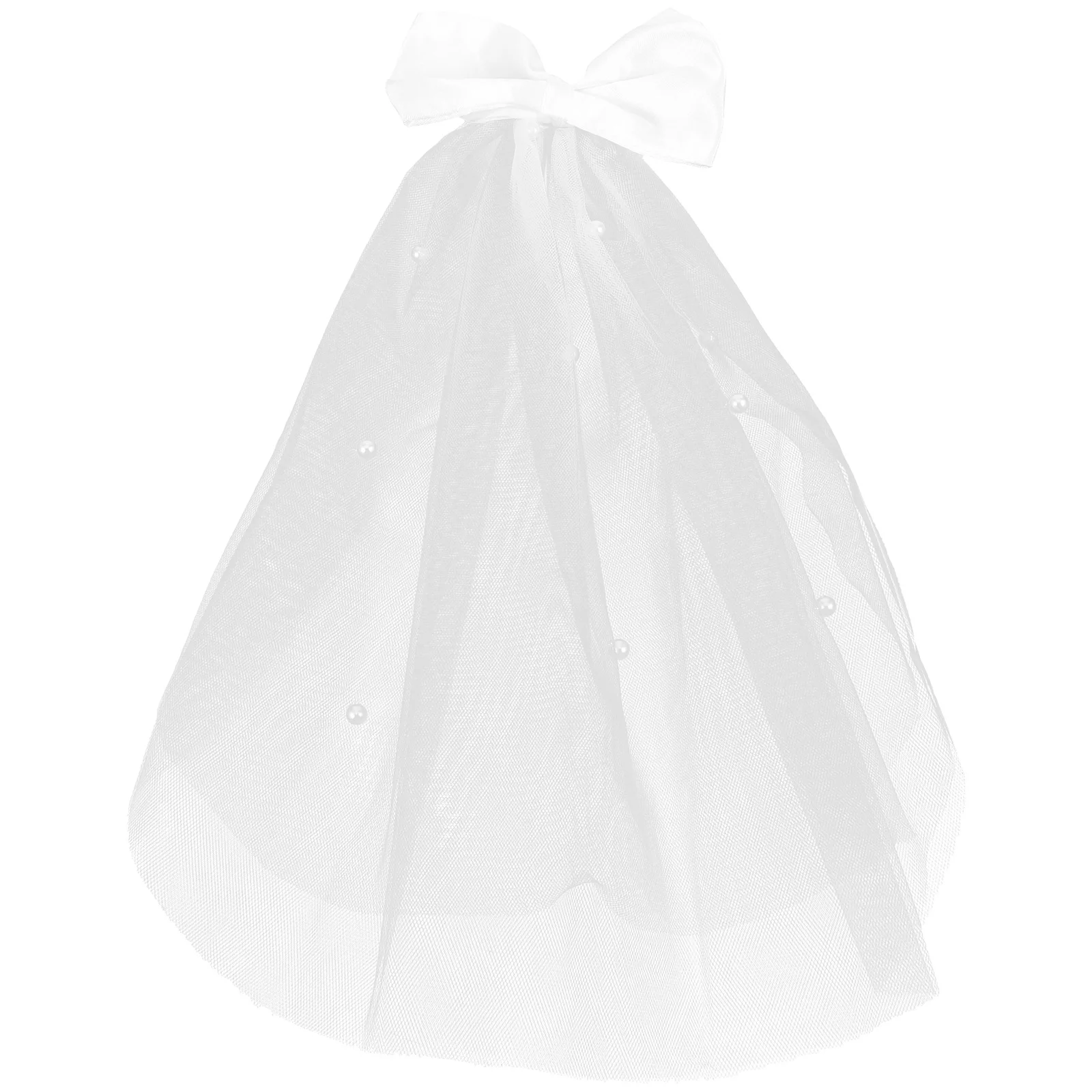 

Flower Head Pet Veil Bride Dress with Bow Bridal Shawl Yarn Pets Wedding Costume