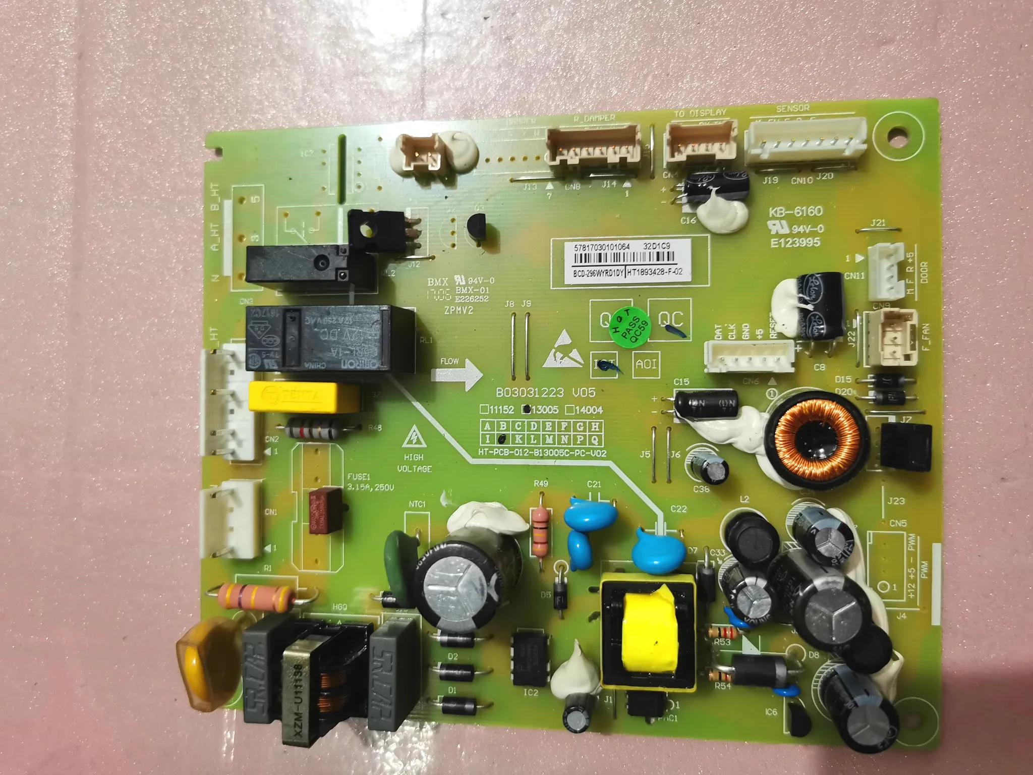 

BCD-296WYRD1DY B03031223 V05 тестовая плата, материнская плата, исправна