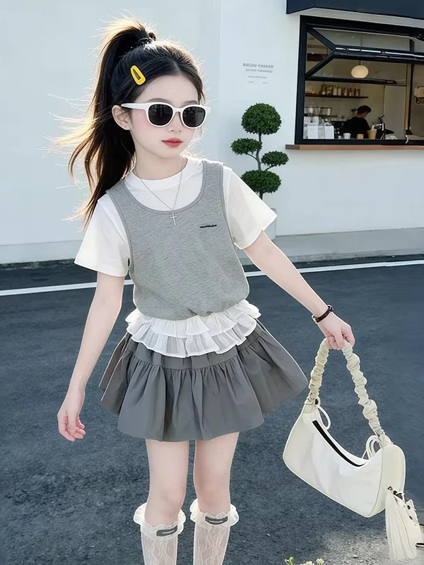 girls-summer-sporty-short-sleeve-outfit-two-piece-set-casual-breathable-lightweight-ballet-style-dress-and-skirt-ensemble