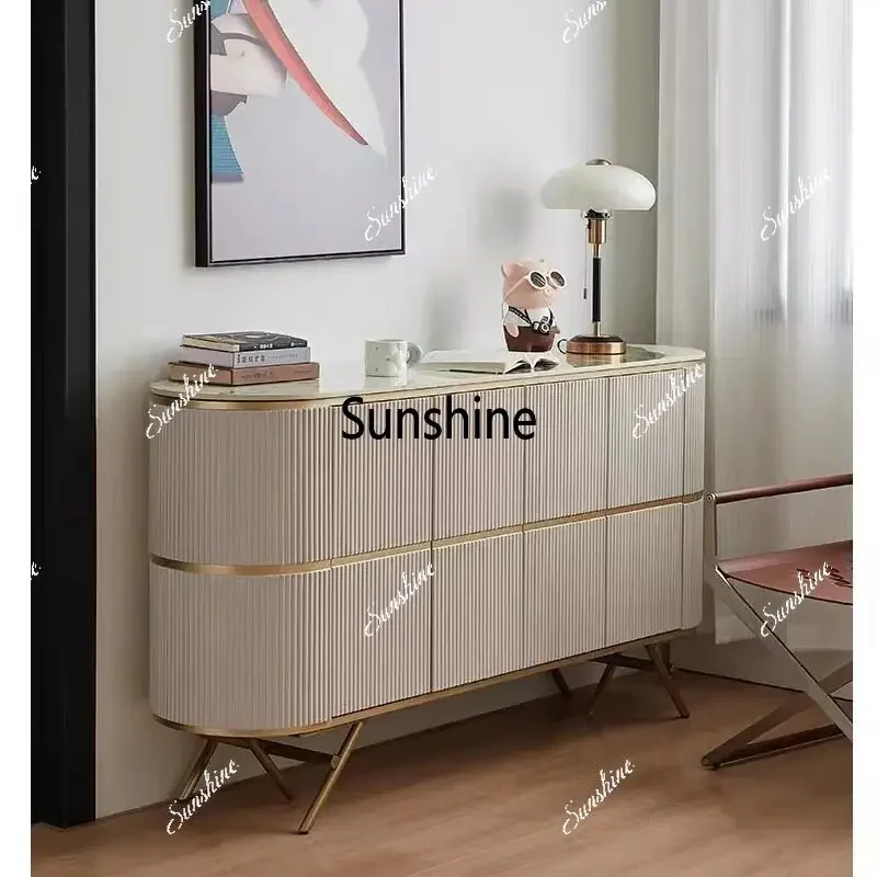 Light luxury dining side cabinet Italian rock slab secret cabinet Modern foyer wall decorative cabinetTJ