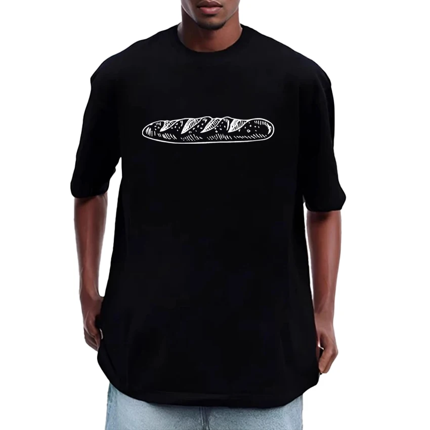 

Funny Baguette Graphic Printed Oversized t-shirt 100% Cotton harajuku Fashion Men Women short sleeve Tee shirt Summer clothing