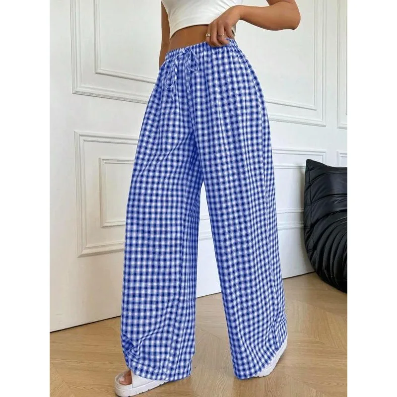 حجم كبير 1XL-5XL جديد إمرأة الشاهقة مستقيم بنطلون واسعة الساق سراويل تقليدية مرونة السراويل الميكرولاستية