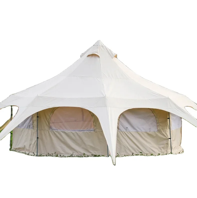 Outdoor camping cotton house Yurt 8 people round Indian luxury yurt circus octagonal rainproof camp Large family tent