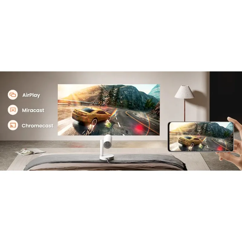 

Best Smart TV Video Android Projector Home Cinema Theater 720P WiFi 6 Mini Portable LCD Smart 1080P 4K Movie Stand Projector