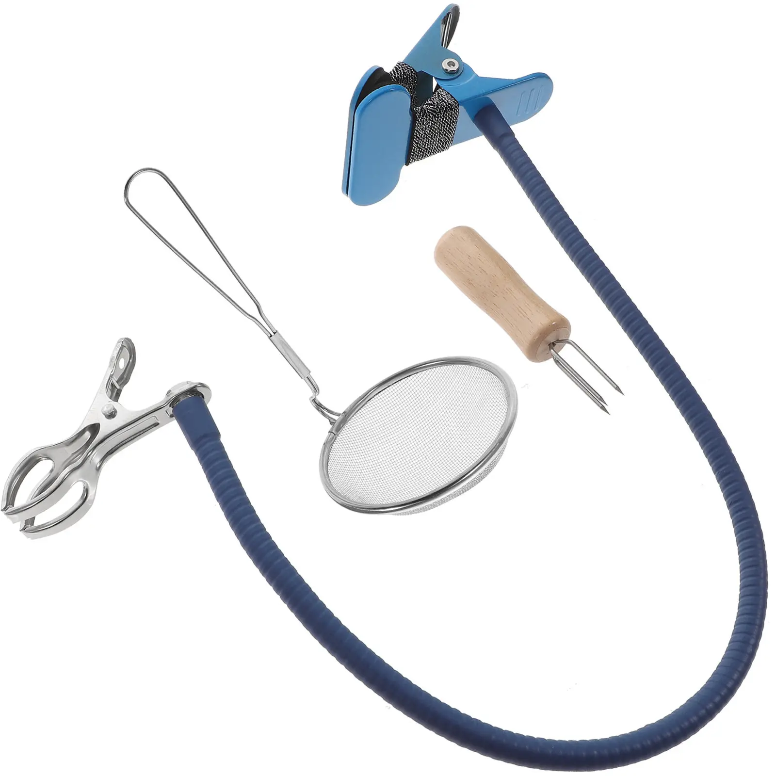 

1 set Stick Holder Adjustable Metal Pipe Clip With Ash Screen Portable Moxibustion Tool For Desk Use Moxa Roll Burner Fixator