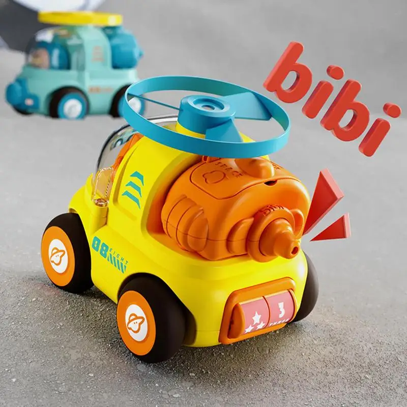 Boys Toy Car Model Cartoon Animal Press Inertia Vehicle Push Car For Children Pull Back Car With Whistle Christmas Birthday Gift