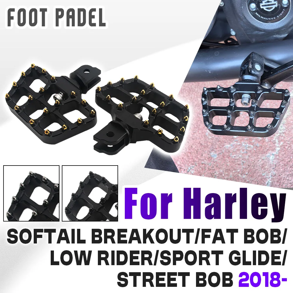 

Motorcycle 360° Roating Footpegs For HARLEY Softail Fat Bob FXFB Low Rider S FXLRS Street Bob Adjustable Front Foot Rests Pedal
