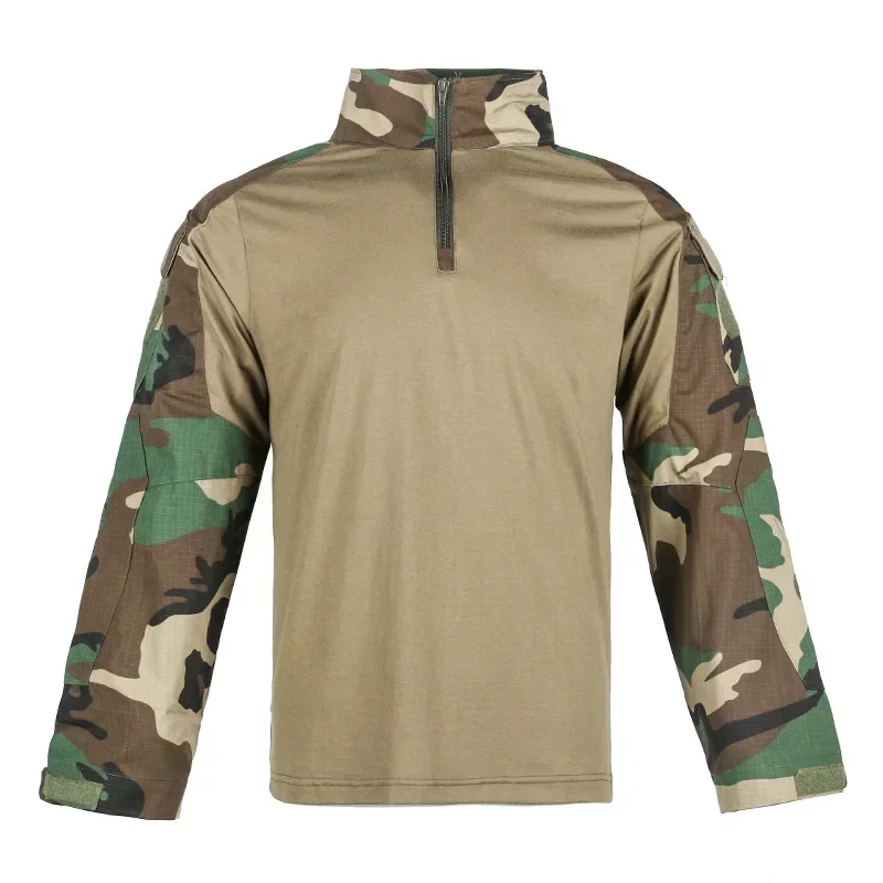 Men\'s Outdoor Tactical Hiking T-Shirts,Hunting Camouflage Long Sleeve Hunting Climbing Shirt,Male Breathable Sport Clothes