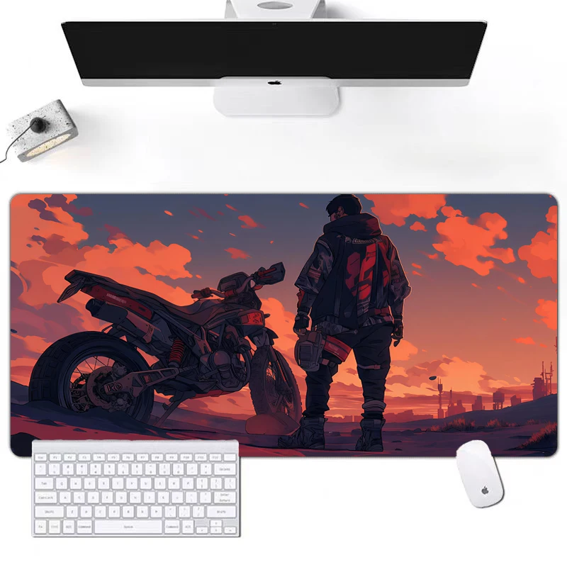 Animación motocicleta accesorios de oficina de ordenador de lujo alfombrillas de ratón súper grandes reproductor de juegos accesorios de ordenador rectangulares alfombrillas