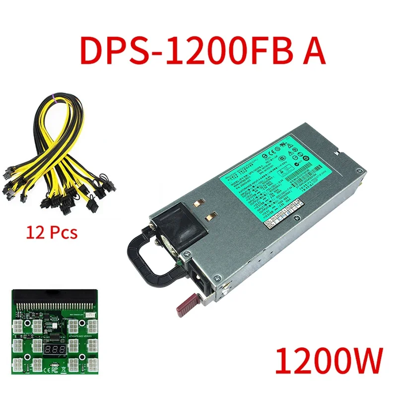 1200W Power Supply DPS-1200FB A HSTNS-PD11 440785-001 441830-001 For DL580 G5 Server For Graphics Card Mining 6Pin to 8Pin