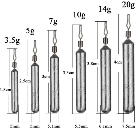 10pcs Fishing Sinker 3.5g 5g 7g 10g 14g 20g Drop Shot Weight Sinkers Fishing Tackle Accessories