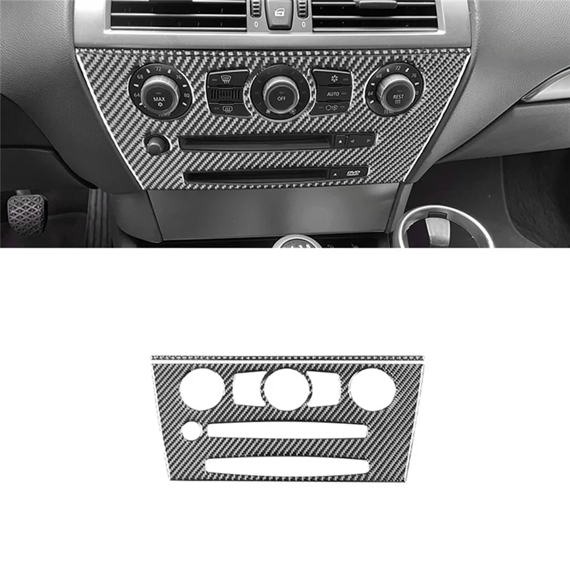 

CD Air Vent Button Frame Cover Trim Center Console Carbon Fiber Interior Accessory For BMW 6 Series E63 E64 2004-2010