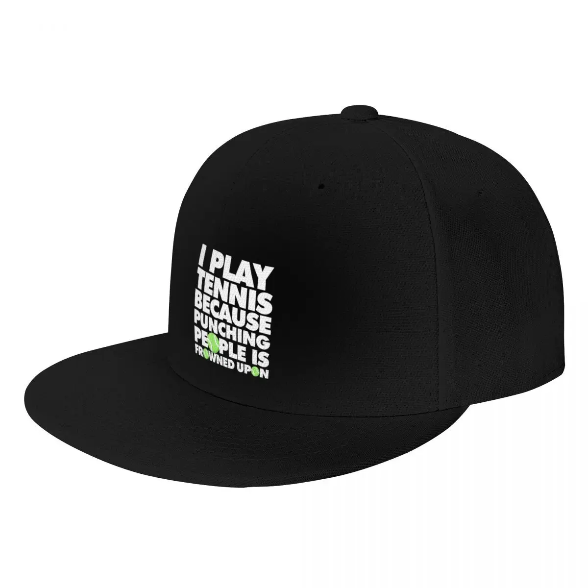 I Play Tennis Because Punching People Is Frowned Upon Funny Tennis Player Baseball Cap Trucker Hat black Mens Tennis Women's