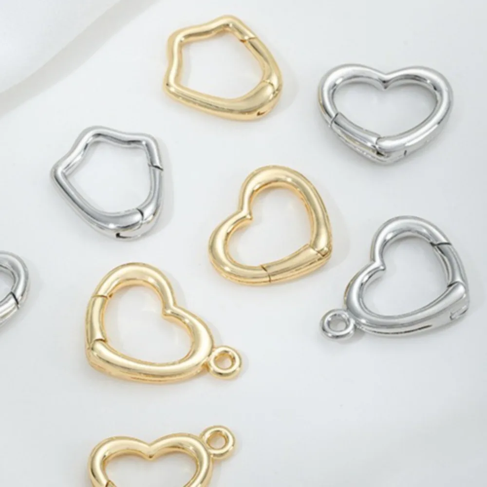

1Pcs Copper Clasps Gold Color Peach Heart Buckle Love Shaped Spring Buckle Special Shaped Lobster Buckle DIY Jewelry Accessories