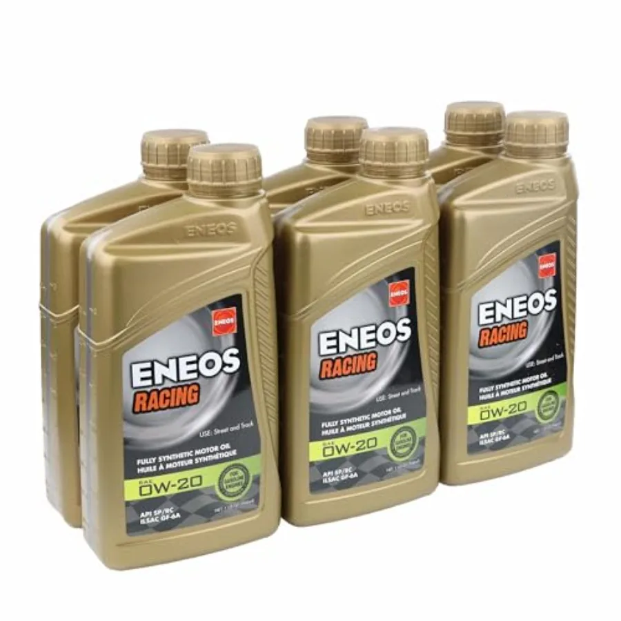 

ENEOS Racing STREET 0W-20 Motor Oil for High-Performance Engines 1 Quart Bottles 6-Pack Ideal for Extreme Temperature Condition