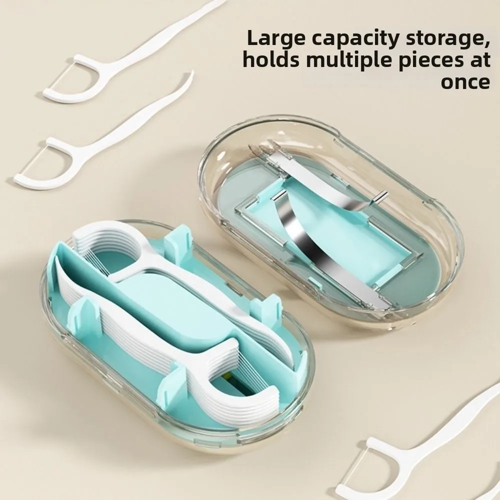 New Plastic Dental Floss Dispenser Automatic Pop-Up Slide Mechanism Floss Pick Dispenser Dental Floss Case Daily Oral Care