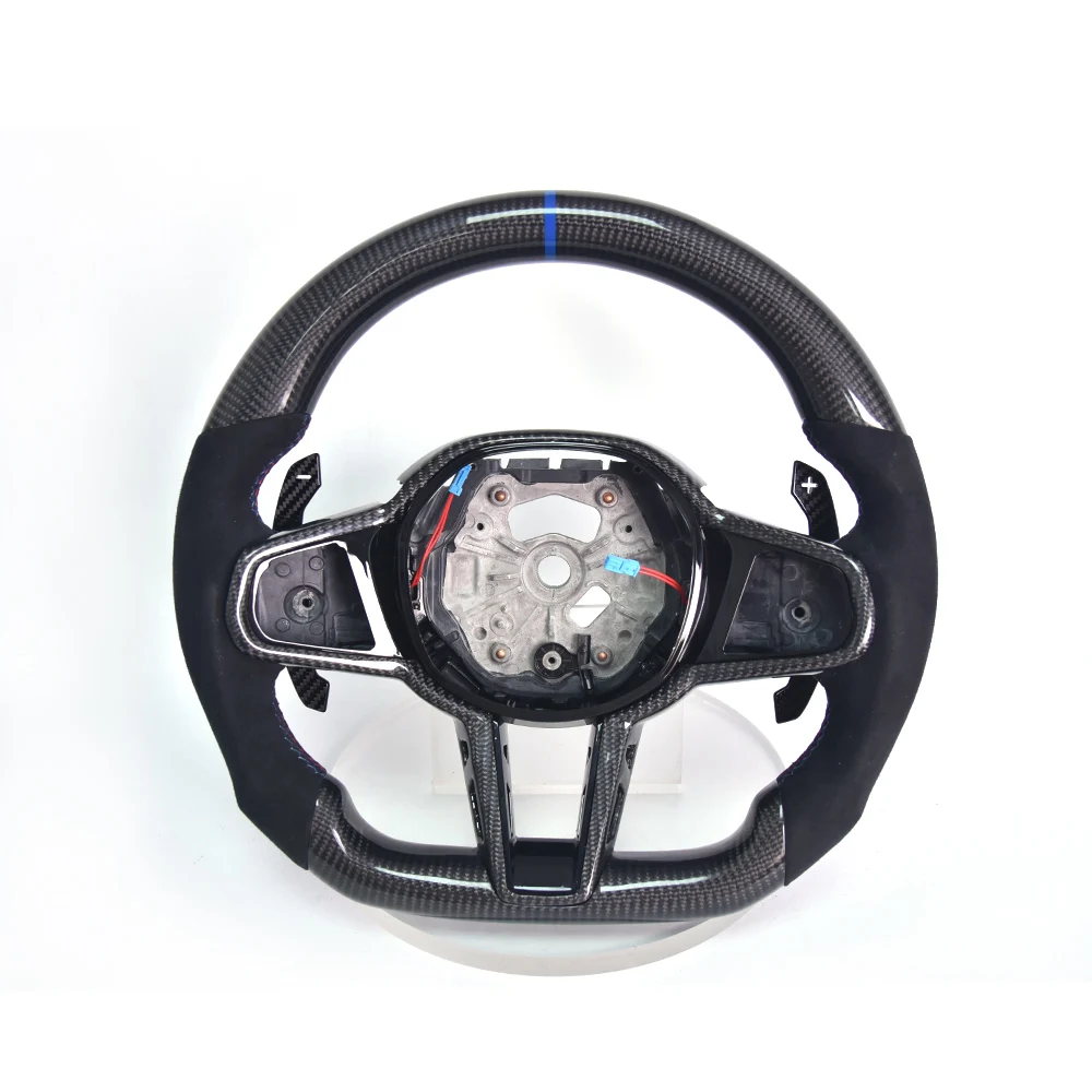 Suitable for BMW G82 M4 Model Modified Carbon Fiber Steering Wheel Assembly Suede Perforated Leather Customized Upgrade