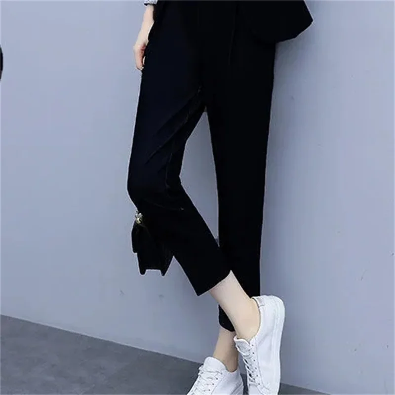 Suit Female 2023 Autumn New Suit Two-Piece Korean Version of Fashion Temperament Leisure Net Red Solid Color Small Suit Coat X74