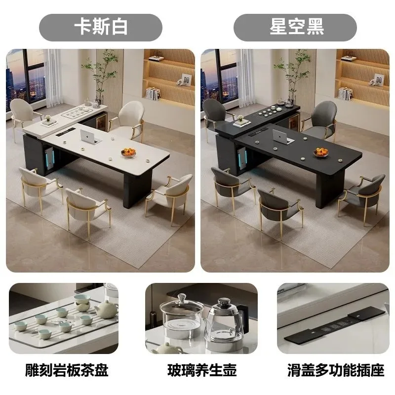 and chair combination modern high-end light luxury office tea table household kettle integrated tea reception table