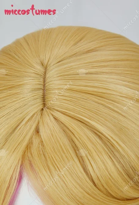 Perruque de Cosplay Rin pour femmes, Miccostumes, perruque courte rose doré, longueur d'épaule, en Stock