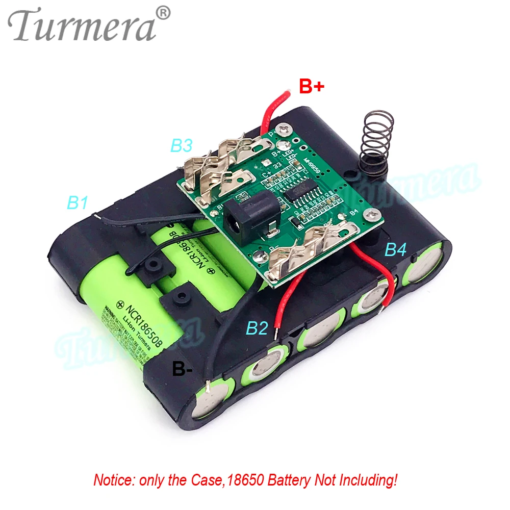 Turmera 18V 21V Screwdriver Battery Kit Case 5S1P 5X 18650 Holder 5S 35A BMS Welding Nickel for 1.5Ah 2Ah 3Ah Electric Drill Use