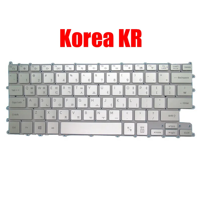 Laptop-Tastatur für Samsung NT930XBV 930XBV Englisch US Korea KR mit Hintergrundbeleuchtung Silber Neu