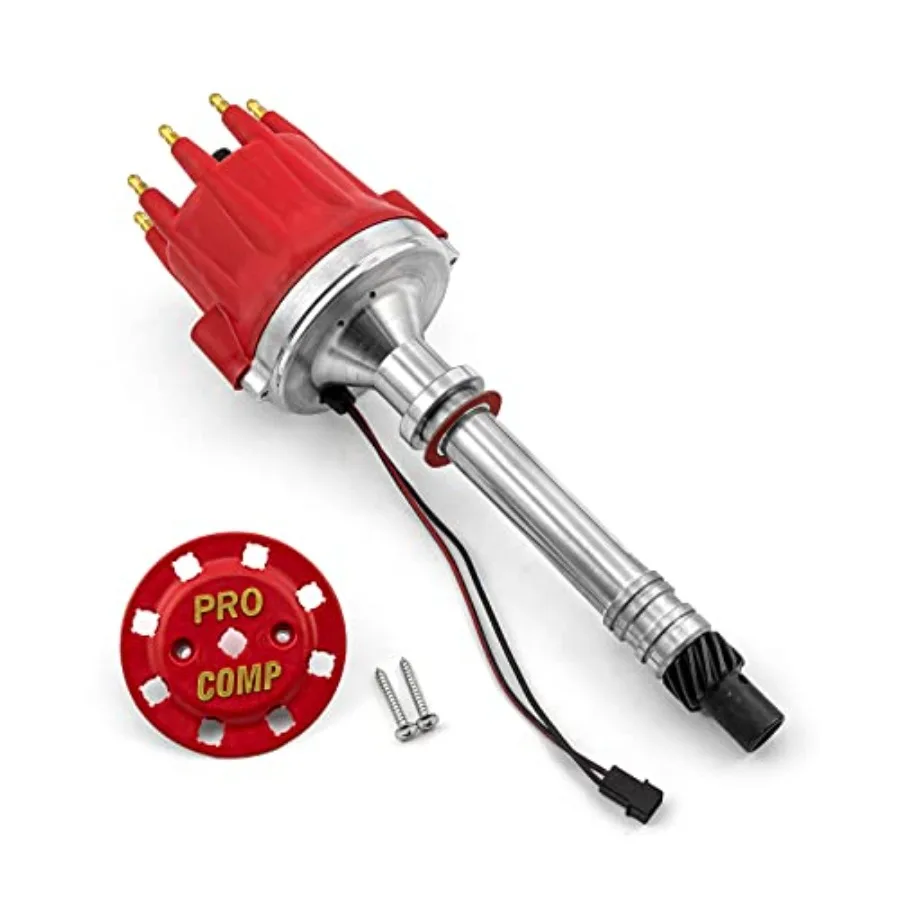 

Speedmaster PCE376.1096.02 Compatible with Chevy SBC 350 BBC 454 8000 Series Pro Billet Distributor Red Screw-on for High-Perfo