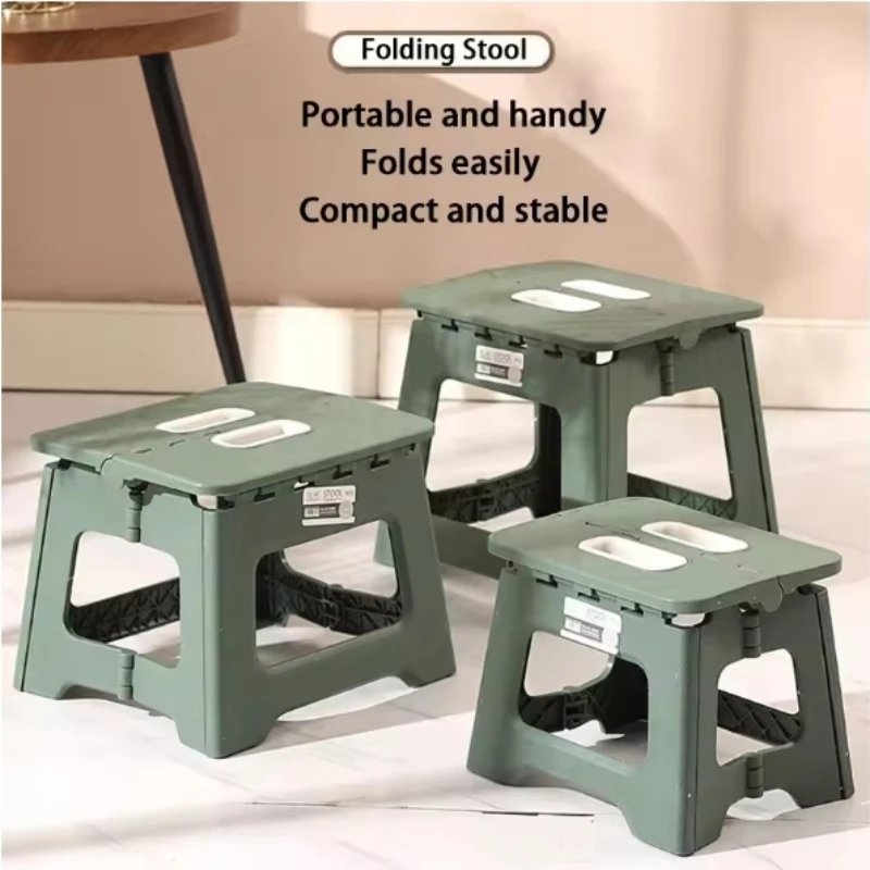 2025 Portable Folding Stool for Adults Kids - Lightweight Camping Fishing Saddle Chair Thickened Plastic Small Folding Stool