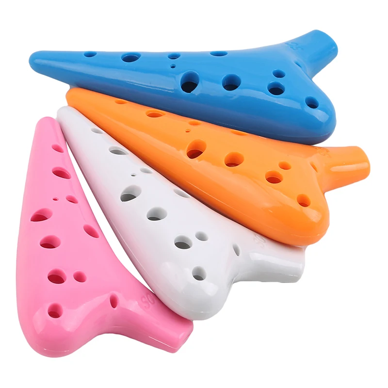 12 Hole Resin plastic Ocarina Flute Smoked Burn Submarine Style Musical Instrument with Music Score for Beginner