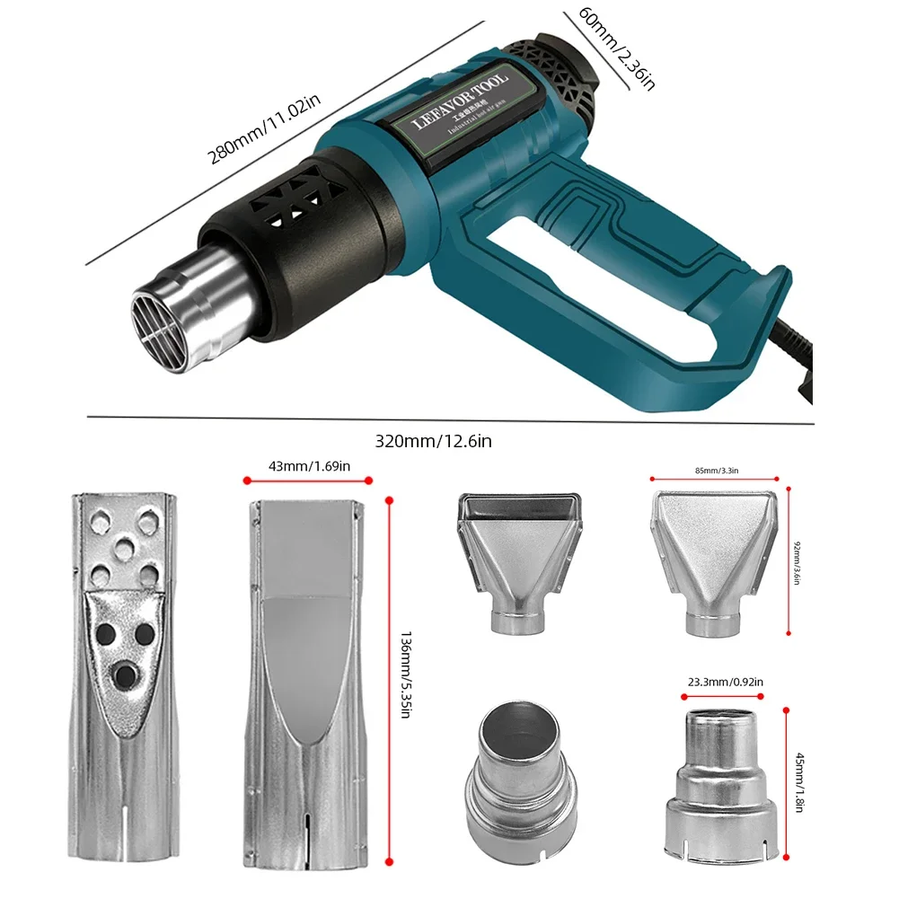 2000W Heat gun Hot Air Machine 110V 220V Handheld Electric Heat Gun Industrial Hot Air Gun Soldering Station Tools with Nozzles