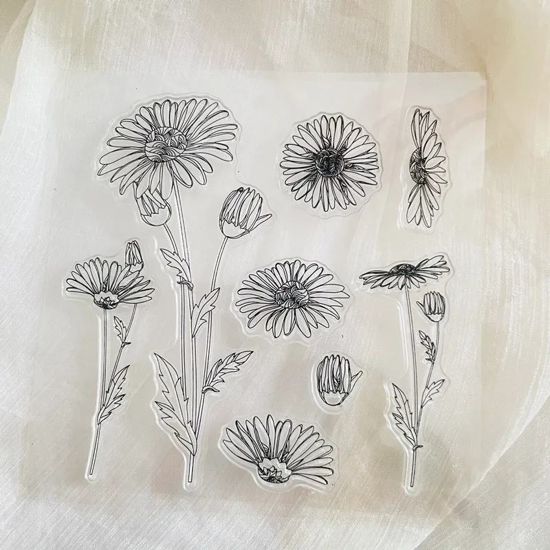 plant sunflower Clear Stamp Transparent Silicone Stamp Seal Sheet For Scrapbooking Photo Album Decoration