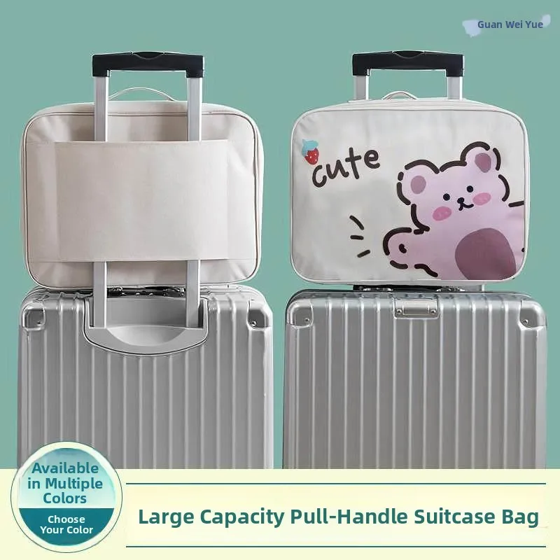 small-storage-bag-oxford-cloth-material-no-zipper-unisex-travel-bag-suitable-for-luggage-short-trip-large-capacity-additional