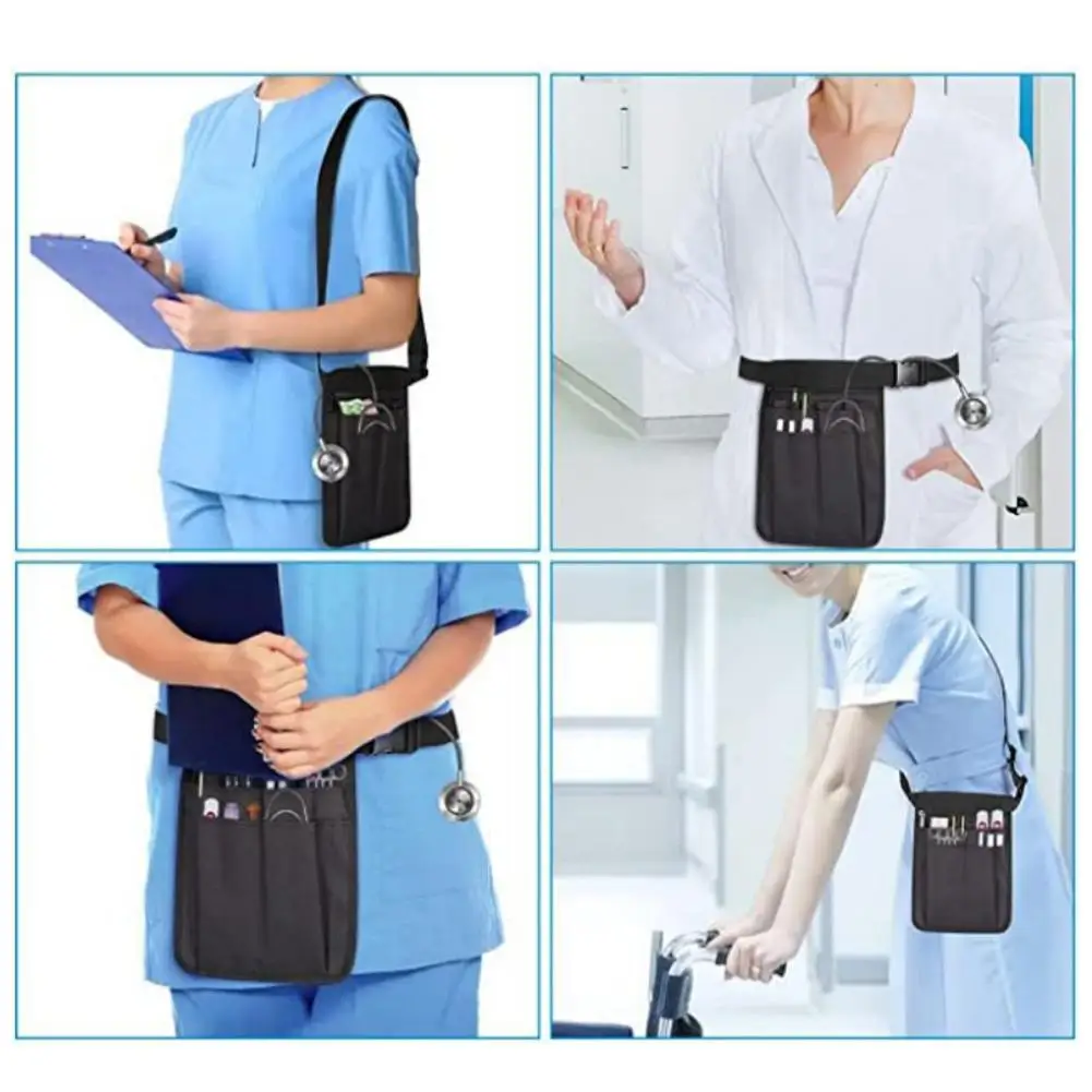 Organizzatore di elementi essenziali per lavoratori Marsupio Marsupio Borsa medica Cintura Organizzatore Strumento Marsupio per infermieri Elettricisti Tailor F2J8