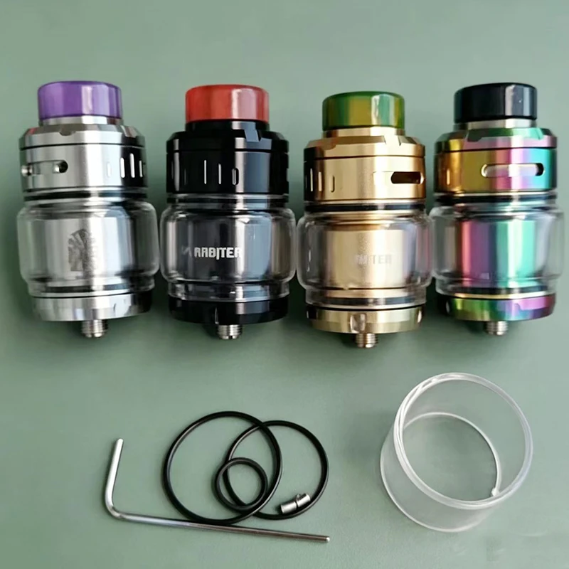 Arbiter v2 2 RTA 316ss Yeniden İnşa Edilebilir Tank 24.5mm 3.5ml/5ml Çift/Tek Bobin Yapısı Ayarlanabilir Üst Hava Akışı 810 Reçine Damla Atomizeri
