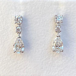 Huitan Simple and Elegant Women's Drop Earrings Silver Color Fashion Versatile Female Ear Accessories Wholesale & Bulk Jewelry