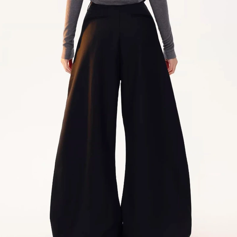 Vintage Striped Ribbon Cargo Women's Trousers 2026 Spring New Sweet Cool Straight-Leg Suit Wide-Leg Floor-Length Pants Ladies