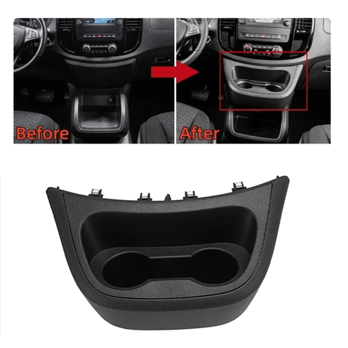 Car Central Control Instrument Cup Holder Drink Cup Holder for Mercedes-Benz Vito Metris W447 2016-2020