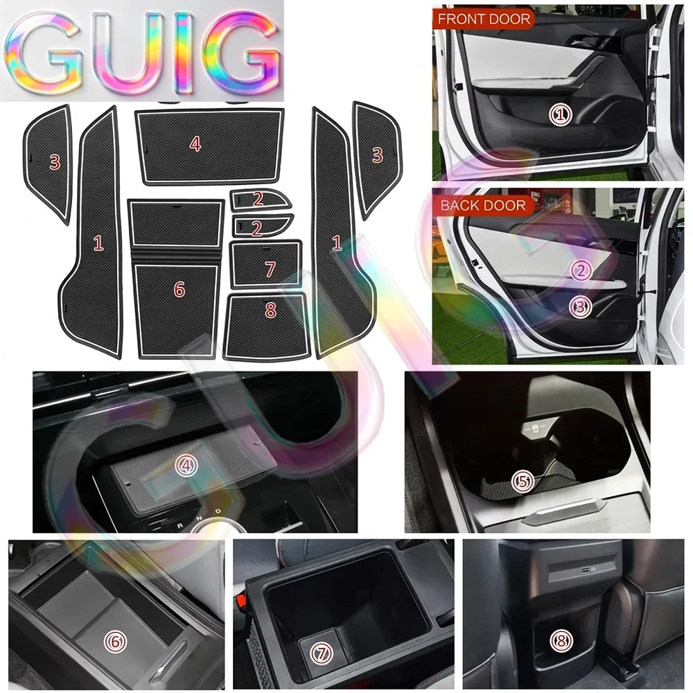 Anti-Slip Gate Slot Mat For MG 4 MG4 EV 2022 2023 2024 2025 Non-Slip Door Groove Pad Cup Holder Interior Accessories Coaster